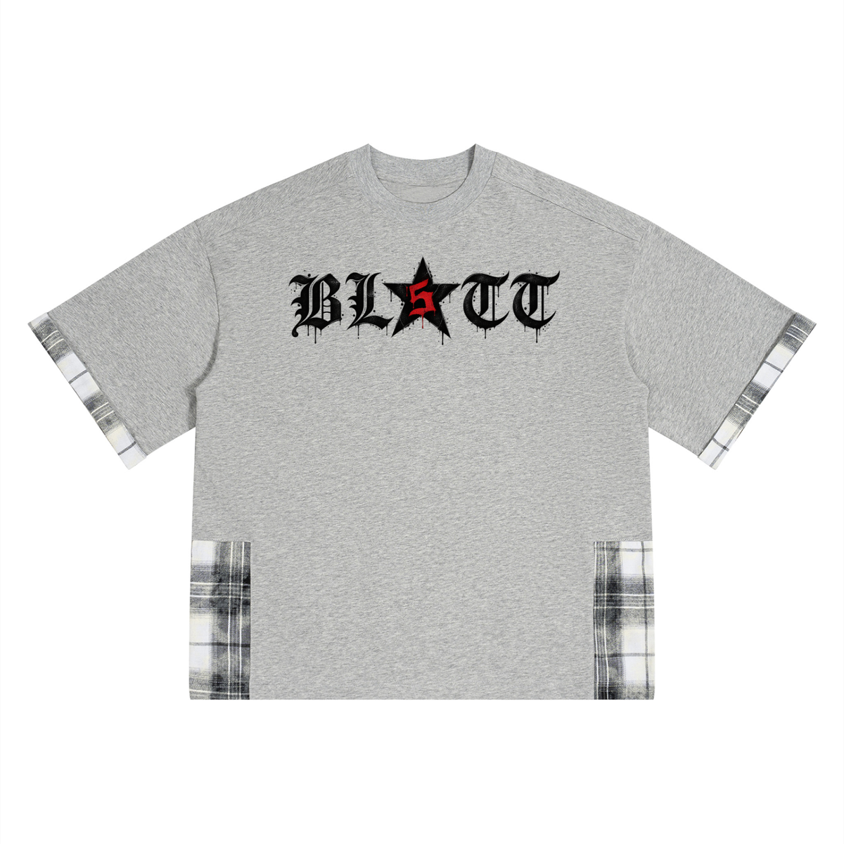 Unisex Plaid Paneled T-Shirt