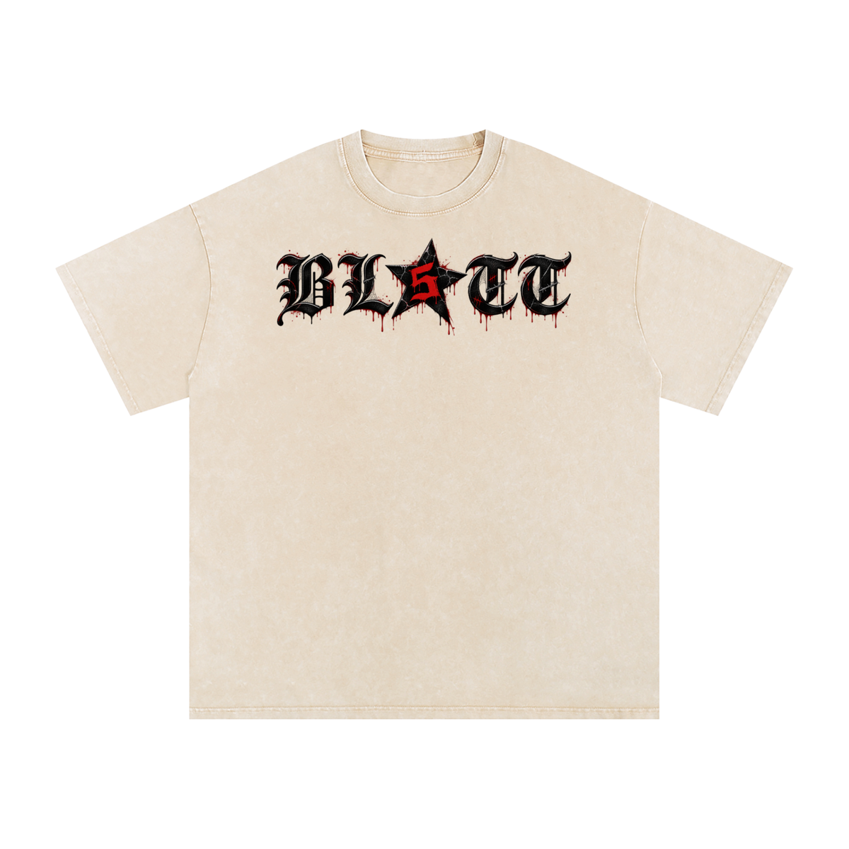 Snow Washed Oversized Cotton T-Shirt