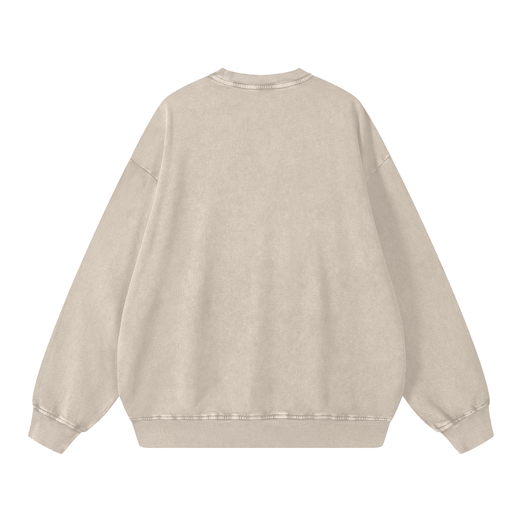 Hustle Hard To Make It Happen Acid Wash Oversize Sweatshirt - 360 GSM