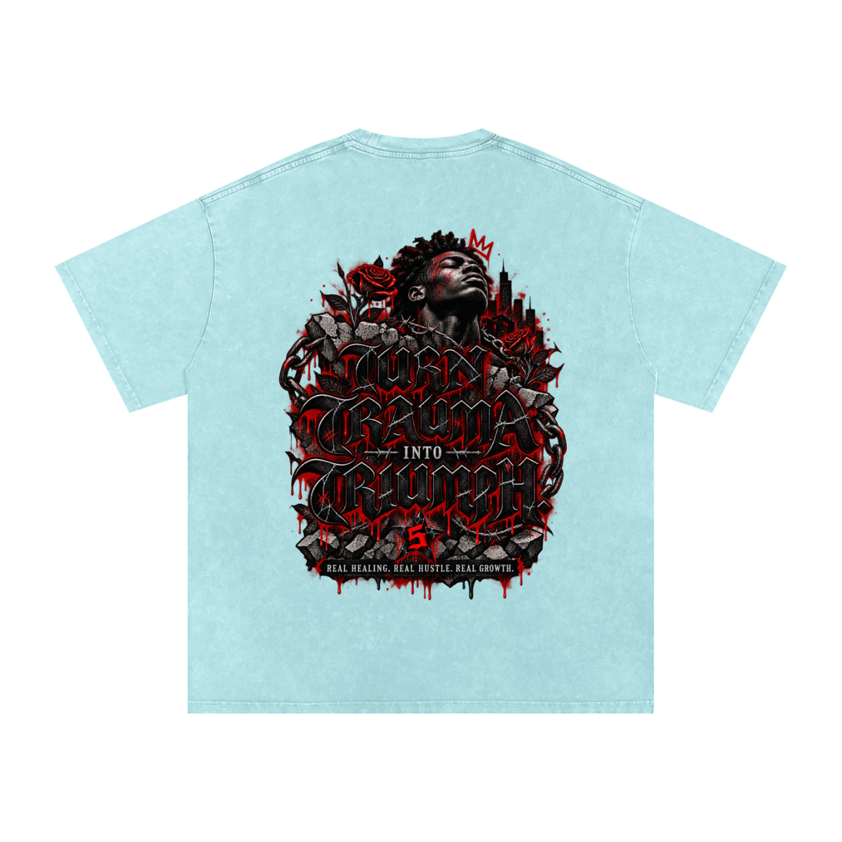 Snow Washed Oversized Cotton T-Shirt