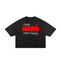 Hustle Hard To Make It Happen Frayed Boxy Tee
