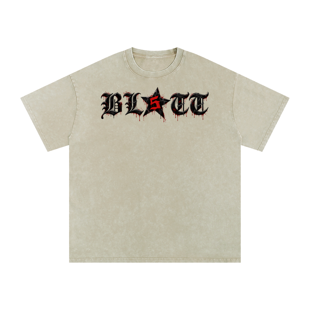 Snow Washed Oversized Cotton T-Shirt