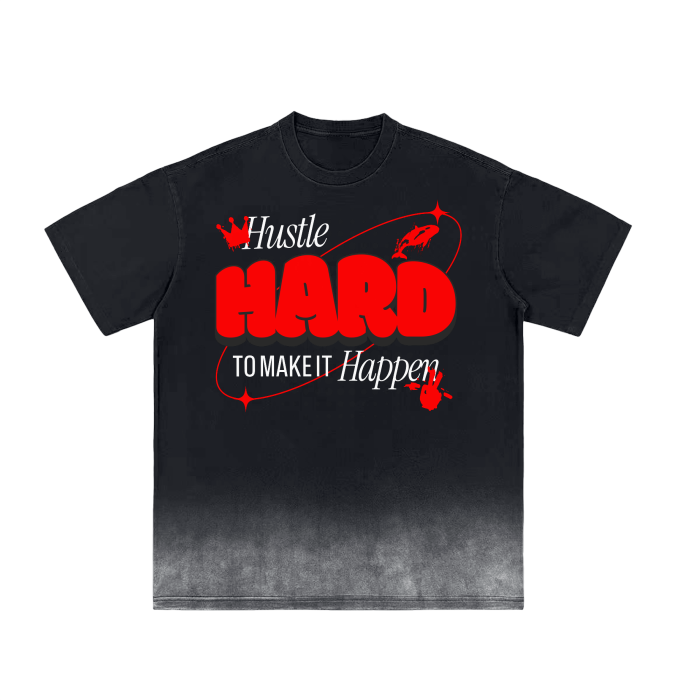 Hustle Hard To Make It Happen Vintage Washed Tee