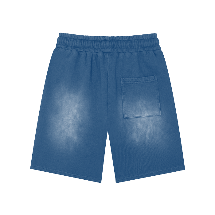NO FAKE SMILE GIVEN Rectangle Patch Monkey Washed Shorts  - 360 GSM