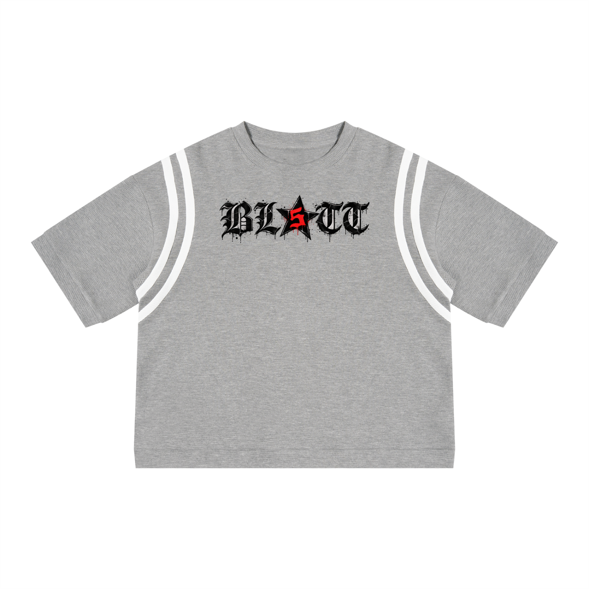 Unisex Color Block Waffle Boxy T-Shirt