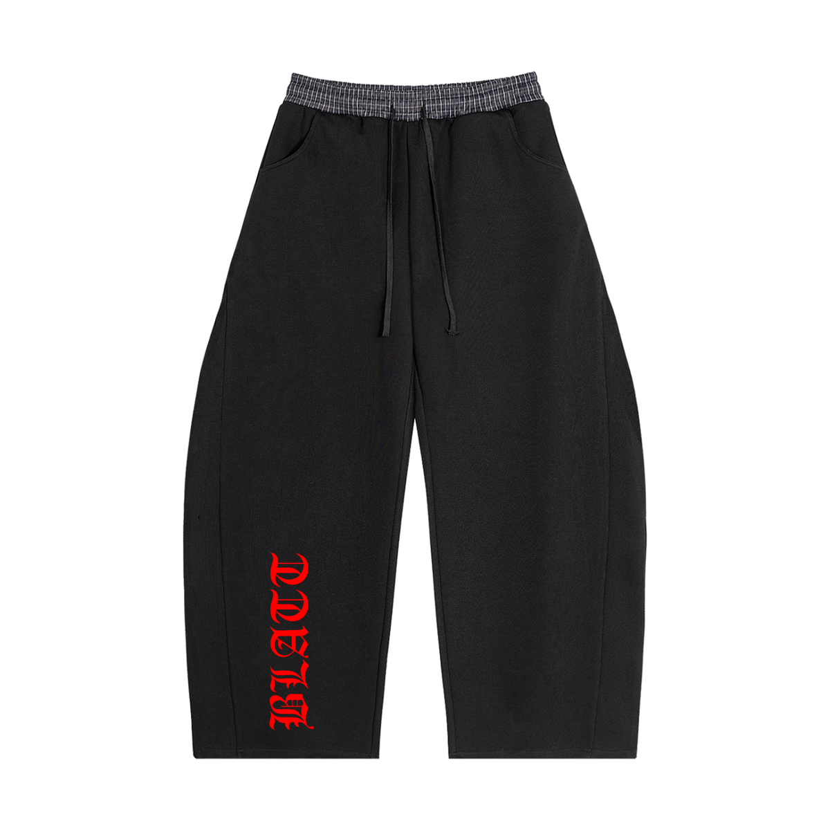 Plaid Waistband Barrel Sweatpants